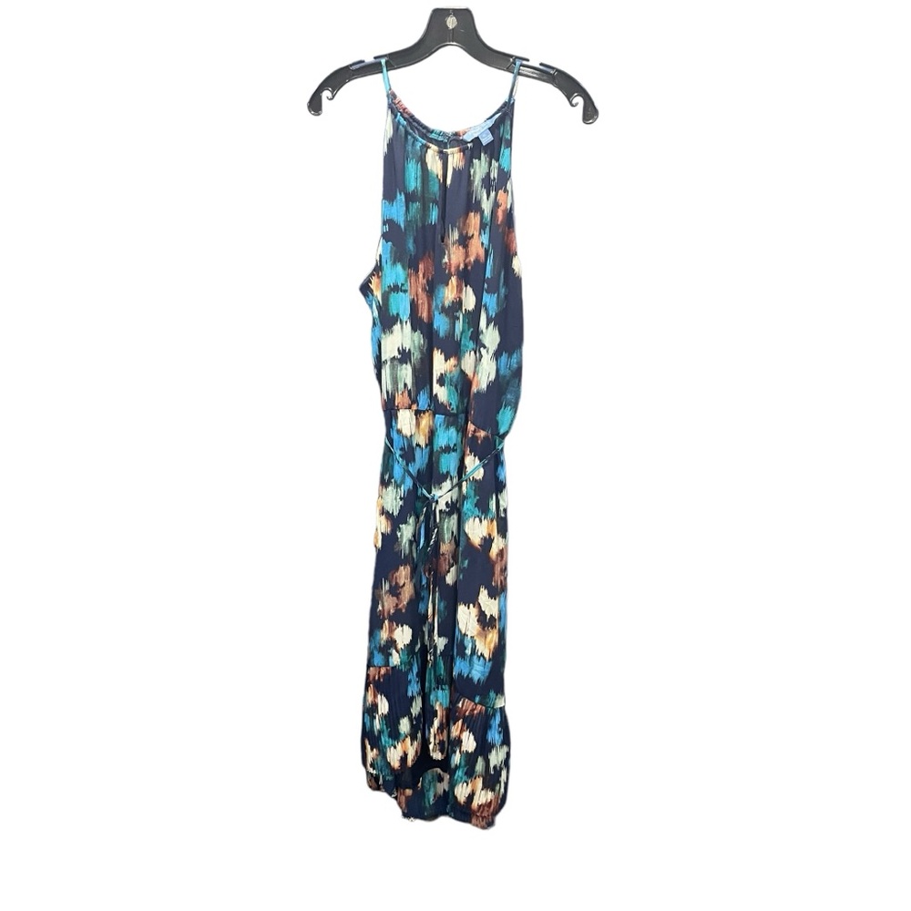 Simply Vera Navy Blue Sleeveless Dress with pattern Slight High Low Appearance